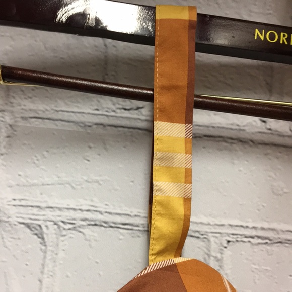 Plaid Vintage twine & string NY CORSET PLAID TOP padded  brown plaid size M - Picture 11 of 13